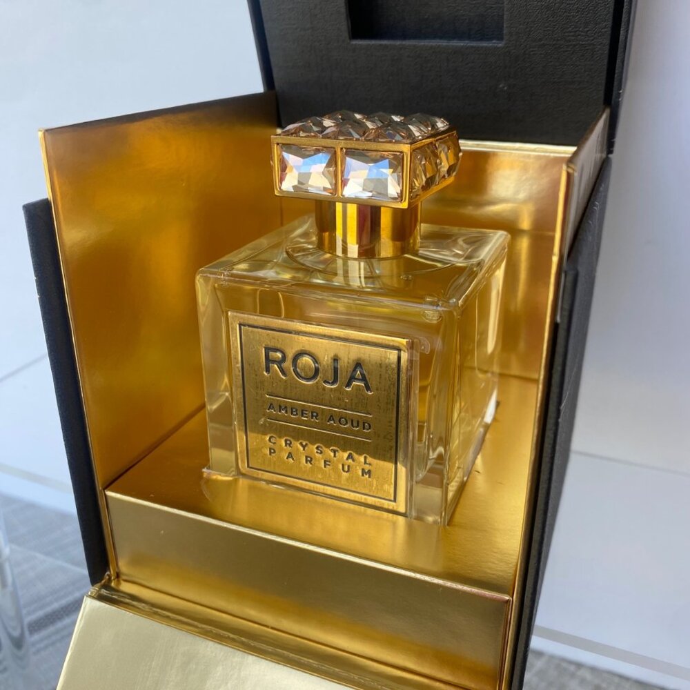 $790 ROJA AMBER AOUD CRYSTAL PARFUM 100ML 3.4 FL OZ